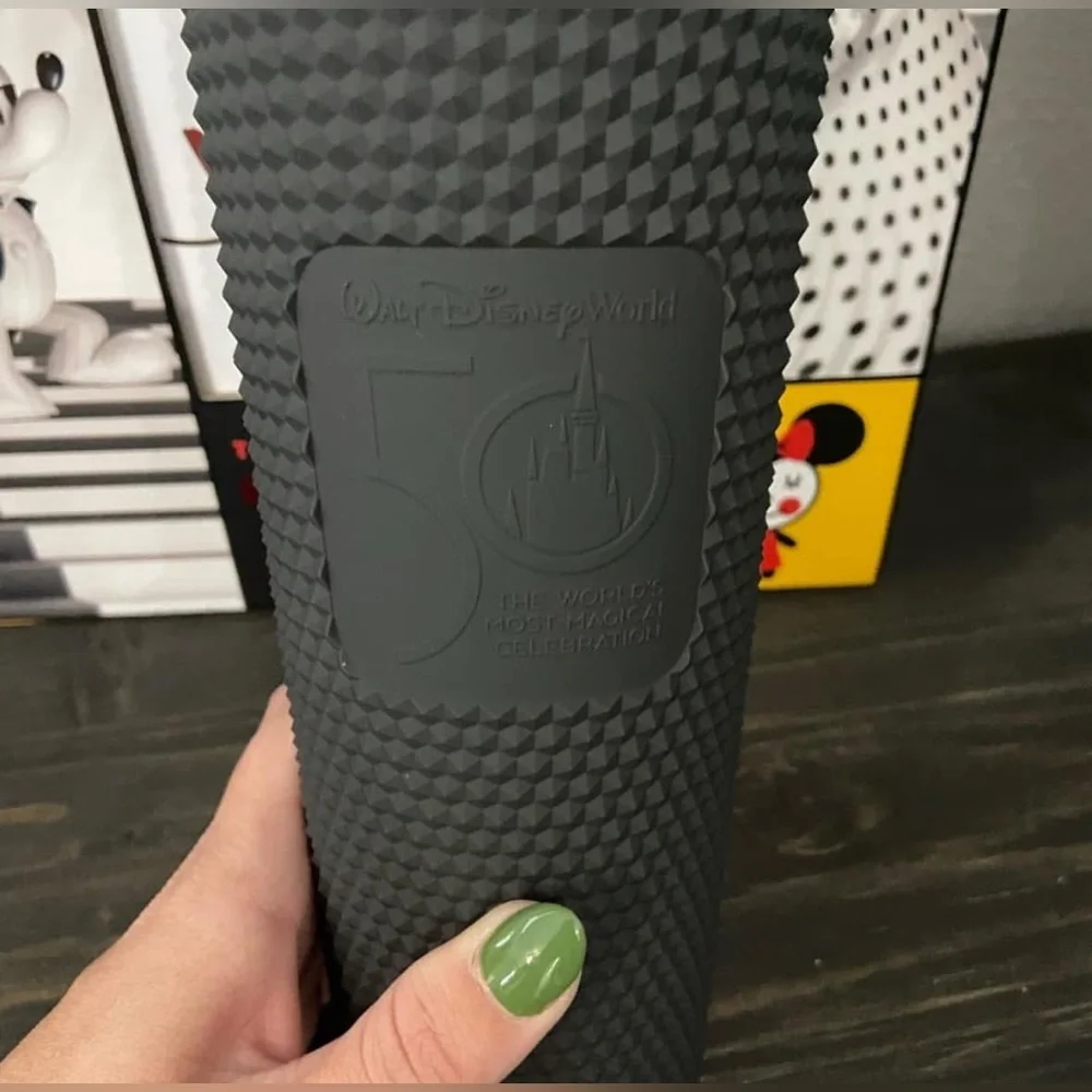 Disney World 50th Anniversary Starbucks Matte Black Tumbler NEW
